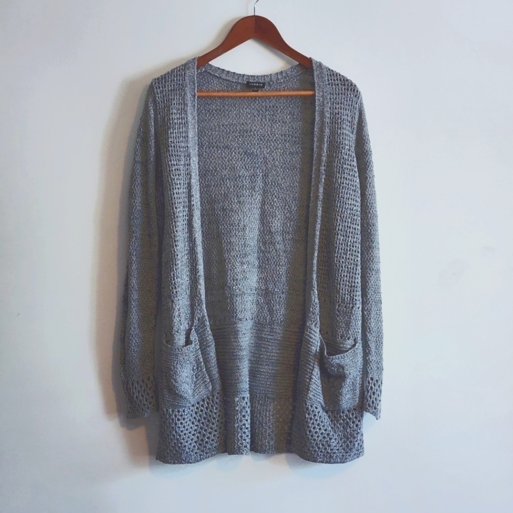 Torrid loose knit grey long cardigan